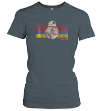 Load image into Gallery viewer, Star Wars BB 8 Retro Stripes Episode 7 Graphic Women Cotton T-Shirt