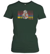 Load image into Gallery viewer, Star Wars BB 8 Retro Stripes Episode 7 Graphic Women Cotton T-Shirt