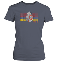 Load image into Gallery viewer, Star Wars BB 8 Retro Stripes Episode 7 Graphic Women Cotton T-Shirt