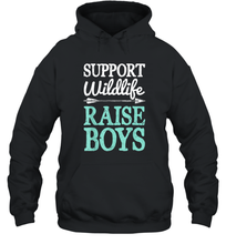 Load image into Gallery viewer, Support Wildlife Raise Boys T shirt Mom Dad Mother Parents Unisex Hooded Sweatshirt