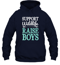 Load image into Gallery viewer, Support Wildlife Raise Boys T shirt Mom Dad Mother Parents Unisex Hooded Sweatshirt