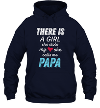 Load image into Gallery viewer, Papa Gifts Shirts from Granddaughter, She Stole My Heart Unisex Hooded Sweatshirt