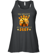 Load image into Gallery viewer, Womens My Broom Broke So Now I Drive A Jeep Funny Witch Halloween Women Racerback Tank