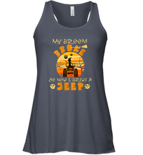 Load image into Gallery viewer, Womens My Broom Broke So Now I Drive A Jeep Funny Witch Halloween Women Racerback Tank