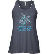 Load image into Gallery viewer, Into The Ocean I Go To Lose My Mind Find My Soul Turtle Women Racerback Tank