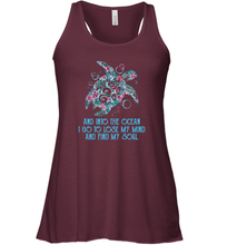 Load image into Gallery viewer, Into The Ocean I Go To Lose My Mind Find My Soul Turtle Women Racerback Tank