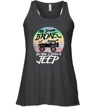 Load image into Gallery viewer, Womens My Broom Broke So Now I Drive A Jeep Witch Halloween Women Racerback Tank