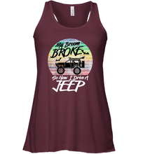 Load image into Gallery viewer, Womens My Broom Broke So Now I Drive A Jeep Witch Halloween Women Racerback Tank