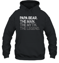 Load image into Gallery viewer, Papa the man, the myth, the legend Unisex Hooded Sweatshirt