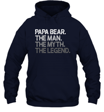 Load image into Gallery viewer, Papa the man, the myth, the legend Unisex Hooded Sweatshirt
