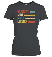 Load image into Gallery viewer, Grandpa The Man The Myth The Legend T Shirt Pop Pop Women Cotton T-Shirt
