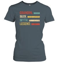 Load image into Gallery viewer, Grandpa The Man The Myth The Legend T Shirt Pop Pop Women Cotton T-Shirt