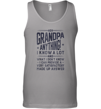 Load image into Gallery viewer, Ask Grandpa Anything T shirt Fathers Day Grandfather Gifts Men Cotton Tank Top