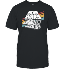 Load image into Gallery viewer, Star Wars Millennium Falcon Retro Rainbow Stripe Men Cotton T-Shirt