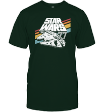 Load image into Gallery viewer, Star Wars Millennium Falcon Retro Rainbow Stripe Men Cotton T-Shirt