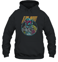 Load image into Gallery viewer, Star Wars Boba Fett Neon Blaster Vintage Graphic Unisex Hooded Sweatshirt