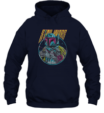 Load image into Gallery viewer, Star Wars Boba Fett Neon Blaster Vintage Graphic Unisex Hooded Sweatshirt