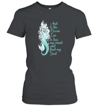 Load image into Gallery viewer, And To The Ocean I Go To Lose My Mind And Find My Soul Women Cotton T-Shirt