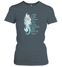 Load image into Gallery viewer, And To The Ocean I Go To Lose My Mind And Find My Soul Women Cotton T-Shirt