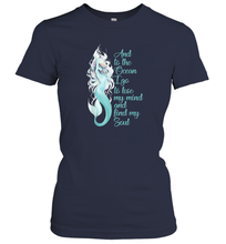 Load image into Gallery viewer, And To The Ocean I Go To Lose My Mind And Find My Soul Women Cotton T-Shirt