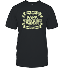 Load image into Gallery viewer, Funny Grandpa Gifts Shirts, Papa Partner In Crime Gift Men Cotton T-Shirt
