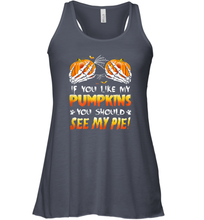 Load image into Gallery viewer, Womens If You Like My Pumpkins You Should See My Pie Halloween Boob Women Racerback Tank