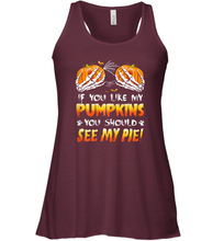 Load image into Gallery viewer, Womens If You Like My Pumpkins You Should See My Pie Halloween Boob Women Racerback Tank