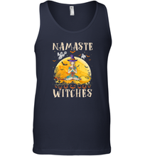 Load image into Gallery viewer, Womens Namaste Witches Love And Light Yoga with Moon Halloween Gift Men Cotton Tank Top
