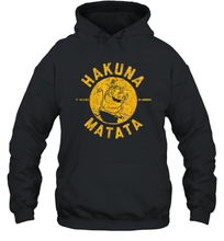 Load image into Gallery viewer, Disney Lion King Distressed Hakuna Matata Stamp Graphic Unisex Hooded Sweatshirt