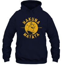 Load image into Gallery viewer, Disney Lion King Distressed Hakuna Matata Stamp Graphic Unisex Hooded Sweatshirt