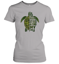 Load image into Gallery viewer, And into the ocean i go to lose my mind and find my soul tees Women Cotton T-Shirt