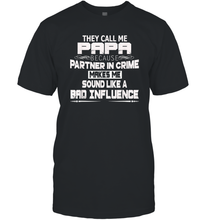 Load image into Gallery viewer, Funny Grandpa Gifts Shirts, Papa Partner In Crime Shirt Men Cotton T-Shirt