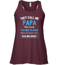 Load image into Gallery viewer, Funny Grandpa Gifts Shirts, Papa Partner In Crime Gifts Women Racerback Tank