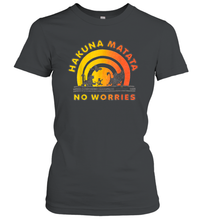 Load image into Gallery viewer, Disney Lion King Gradient No Worries Trio Graphic Women Cotton T-Shirt