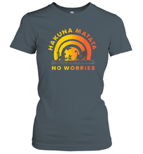 Load image into Gallery viewer, Disney Lion King Gradient No Worries Trio Graphic Women Cotton T-Shirt