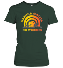 Load image into Gallery viewer, Disney Lion King Gradient No Worries Trio Graphic Women Cotton T-Shirt