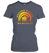 Load image into Gallery viewer, Disney Lion King Gradient No Worries Trio Graphic Women Cotton T-Shirt