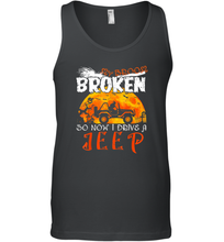 Load image into Gallery viewer, Womens My Broom Broke So Now I Drive A Jeep Funny Witch Halloween Gift Men Cotton Tank Top