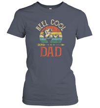 Load image into Gallery viewer, Reel Cool Dad  Vintage Fisherman Papa Father's Day Gift Women Cotton T-Shirt
