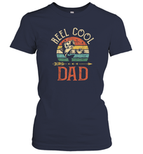 Load image into Gallery viewer, Reel Cool Dad  Vintage Fisherman Papa Father's Day Gift Women Cotton T-Shirt