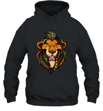 Load image into Gallery viewer, Disney Lion King Scar Pattern Fill Head Shot Portrait Unisex Hooded Sweatshirt