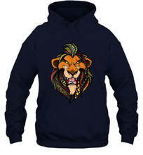 Load image into Gallery viewer, Disney Lion King Scar Pattern Fill Head Shot Portrait Unisex Hooded Sweatshirt