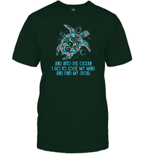 Load image into Gallery viewer, Into The Ocean I Go To Lose My Mind Find My Soul Turtle Men Cotton T-Shirt