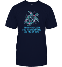 Load image into Gallery viewer, Into The Ocean I Go To Lose My Mind Find My Soul Turtle Men Cotton T-Shirt