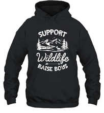 Load image into Gallery viewer, Support Wildlife Raise Boys T shirt Mom Dad Mother Parents Gift Unisex Hooded Sweatshirt