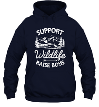 Load image into Gallery viewer, Support Wildlife Raise Boys T shirt Mom Dad Mother Parents Gift Unisex Hooded Sweatshirt