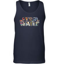 Load image into Gallery viewer, Womens Star Wars Vintage Scene Build Up Fill Logo Men Cotton Tank Top