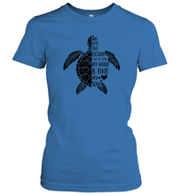 Load image into Gallery viewer, Funny Love Ocean Tee Shirt Turtle Gifts Women Cotton T-Shirt
