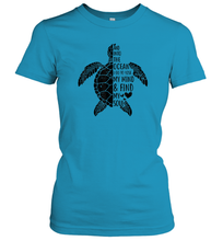 Load image into Gallery viewer, Funny Love Ocean Tee Shirt Turtle Gifts Women Cotton T-Shirt