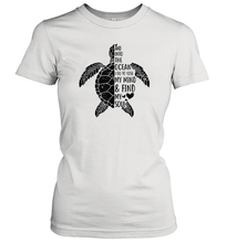 Load image into Gallery viewer, Funny Love Ocean Tee Shirt Turtle Gifts Women Cotton T-Shirt